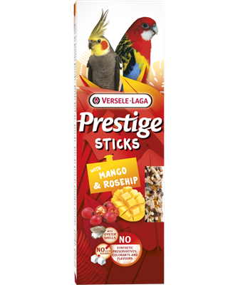Prestige Sticks Grote Parkieten Mango & Rozenbottel - 2st Prestige Sticks Grote Parkieten Mango & Rozenbottel - 2st
