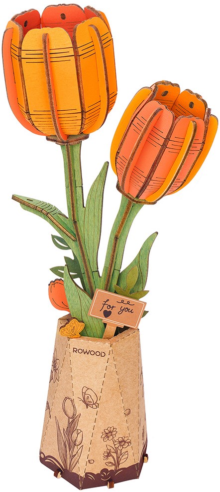 Rowood DIY Houten Bloem Orange Tulip Rowood DIY Houten Bloem Orange Tulip