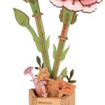 Rowood DIY Houten Bloem Pink Carnation (Anjer)