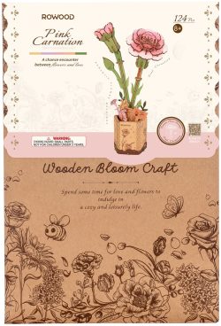 Rowood DIY Houten Bloem Pink Carnation (Anjer)
