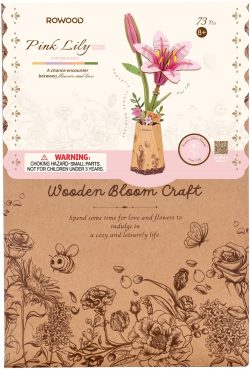 Rowood DIY Houten Bloem Pink Lily