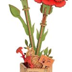 Rowood DIY Houten Bloem Red Carnation (Anjer)