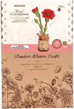 Rowood DIY Houten Bloem Red Carnation (Anjer)
