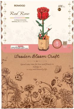 Rowood DIY Houten Bloem Red Rose