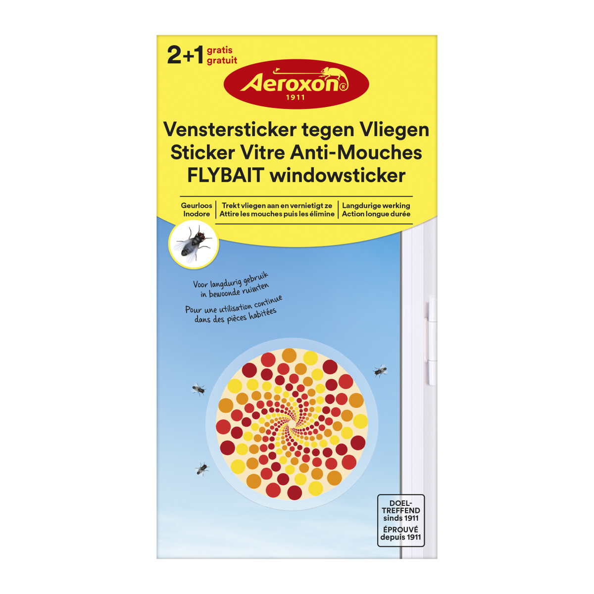 Aeroxon Venstersticker Tegen Vliegen 2+1 Gratis Aeroxon Venstersticker Tegen Vliegen 2+1 Gratis