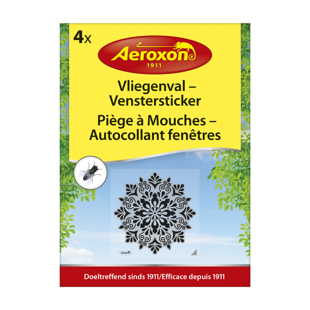Aeroxon Vliegenval Venstersticker Met Motief 4st Aeroxon Vliegenval Venstersticker Met Motief 4st