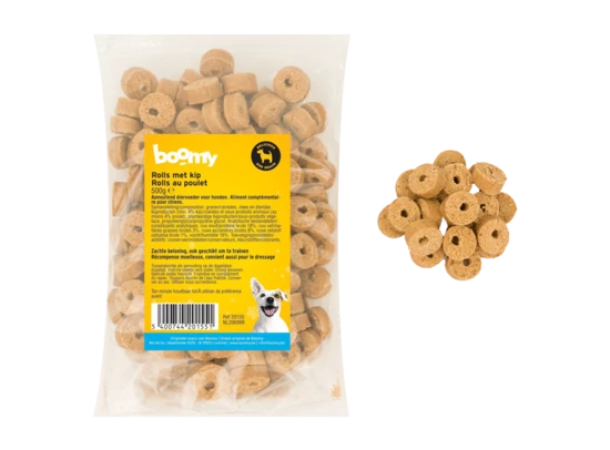 Boomy Vleesrolls Met Kip 500gr Boomy Vleesrolls Met Kip 500gr