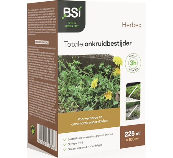 BSI Herbex Totale Onkruid/Mosbestrijder 225ml BSI Herbex Totale Onkruid/Mosbestrijder 225ml