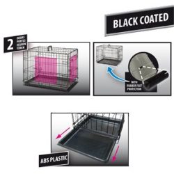 DRAADKOOI KEO ZWART M 2-DEURS 77X47X54CM DRAADKOOI KEO ZWART M 2-DEURS 77X47X54CM