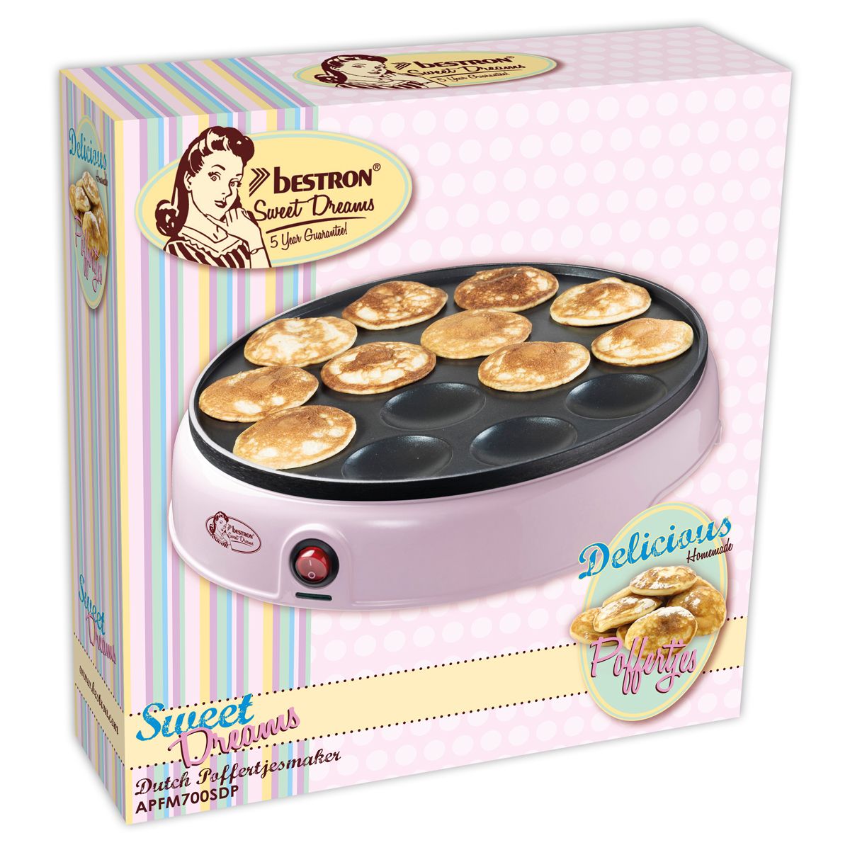 Bestron Poffertjesmaker Roze Bestron Poffertjesmaker Roze