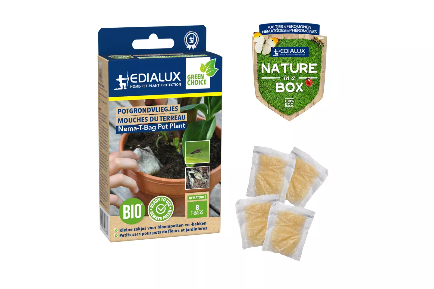 Edialux Nema-T-Bag Pot Plant Potgrondvliegjes 8st Edialux Nema-T-Bag Pot Plant Potgrondvliegjes 8st