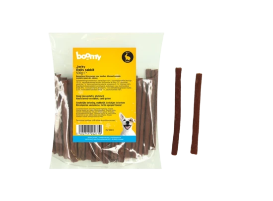 Boomy Jerky Rolls Rabbit 500gr Boomy Jerky Rolls Rabbit 500gr