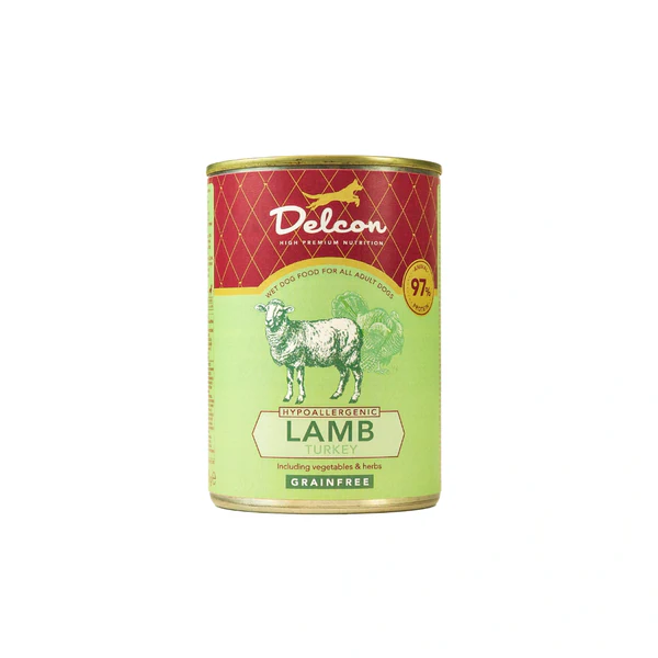Delcon Blik Wet Dog Food Lamb & Kalkoen 395gr Delcon Blik Wet Dog Food Lamb & Kalkoen 395gr