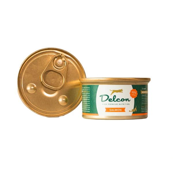 Delcon Kat Blikje Paté Adult Zalm 85gr Delcon Kat Blikje Paté Adult Zalm 85gr