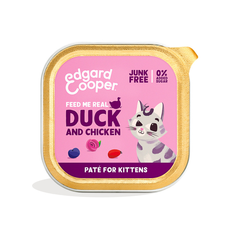 Edgard & Cooper Alu Pate Eend & Kip Kitten 85gr Edgard & Cooper Alu Pate Eend & Kip Kitten 85gr