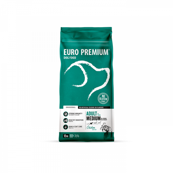 Euro Pemium Medium Adult Chicken & Rice 12kg Euro Pemium Medium Adult Chicken & Rice 12kg