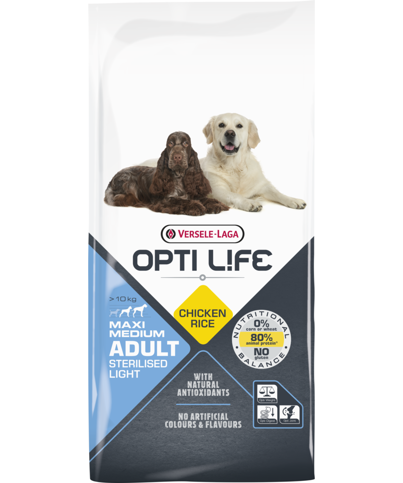 Opti Life Adult Light - Sterilised Medium & Maxi 12,5kg Opti Life Adult Light - Sterilised Medium & Maxi 12,5kg