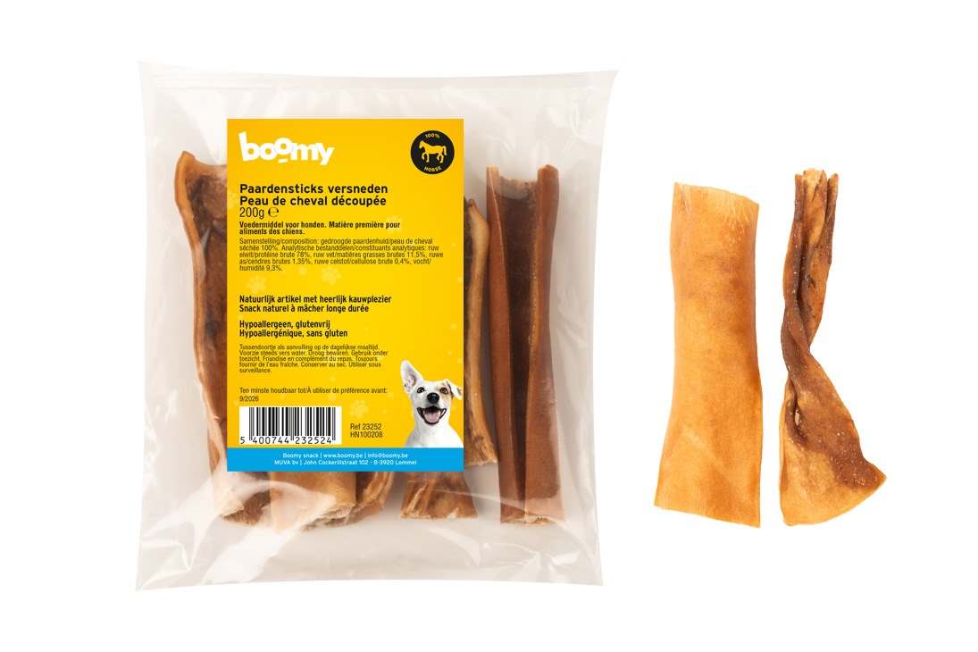 Boomy Paardensticks Versneden 200gr Boomy Paardensticks Versneden 200gr