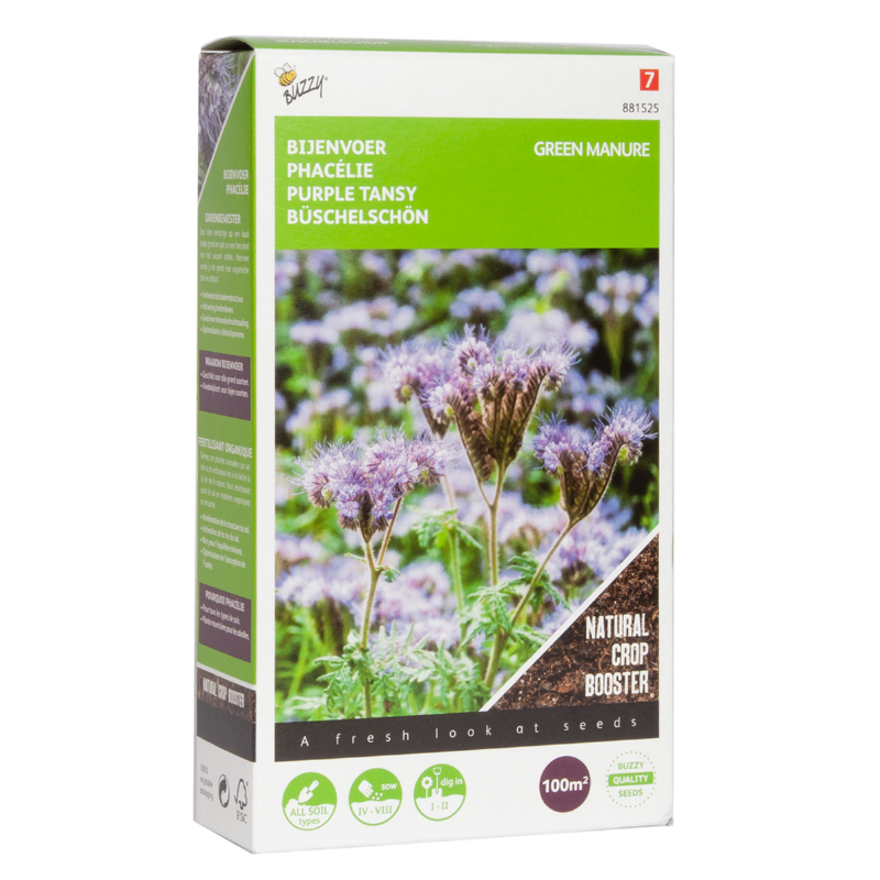 Buzzy Groenbemester Phacelia Tanacetifolia 100gr Buzzy Groenbemester Phacelia Tanacetifolia 100gr