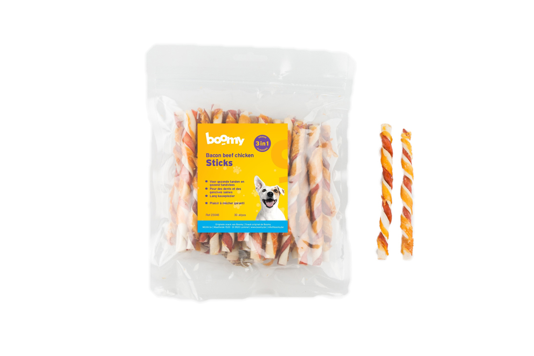Boomy Bacon Beef Chicken Sticks 30st Boomy Bacon Beef Chicken Sticks 30st