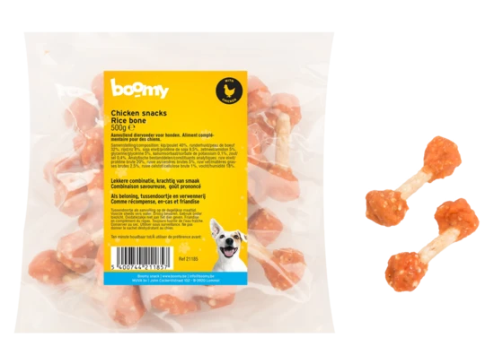 Boomy Chicken Snacks Rice Bone 500gr Boomy Chicken Snacks Rice Bone 500gr